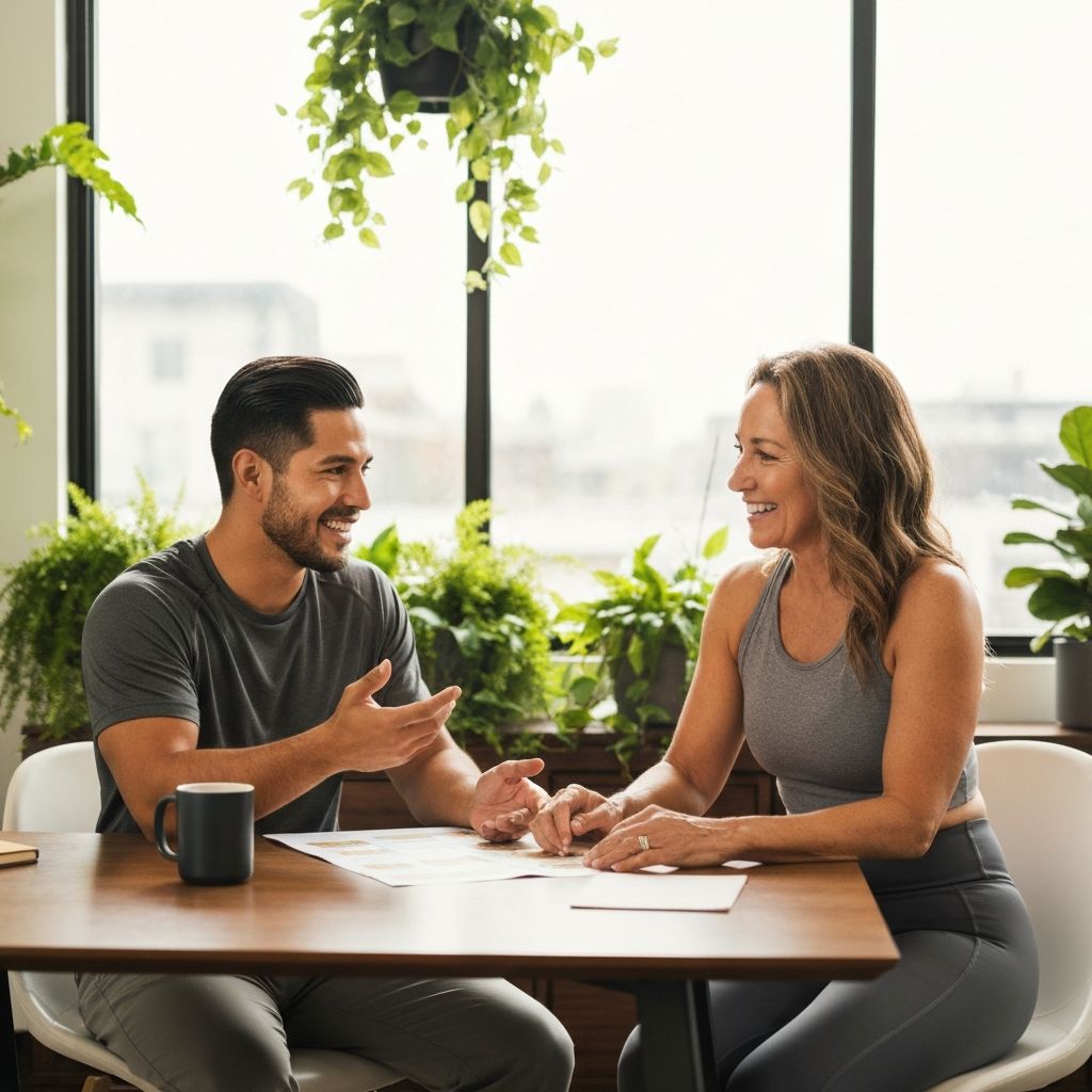 One-on-one nutrition coaching session with a client